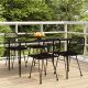5 részes fekete polyrattan kerti étkezőgarnitúra
