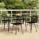 5 részes fekete polyrattan kerti étkezőgarnitúra