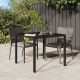 Fekete polyrattan és edzett üveg kerti asztal 90 x 90 x 75 cm