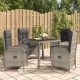 5 részes szürke polyrattan kerti étkezőgarnitúra párnával