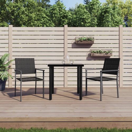3 részes polyrattan és acél kerti étkezőgarnitúra