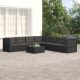 7 részes fekete polyrattan kerti ülőgarnitúra párnákkal