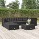 7 részes fekete polyrattan kerti ülőgarnitúra párnákkal