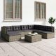 7 részes szürke polyrattan kerti ülőgarnitúra párnákkal