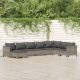 8 részes szürke polyrattan kerti ülőgarnitúra párnákkal