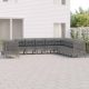 11 részes szürke polyrattan kerti ülőgarnitúra párnákkal