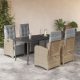 5 részes bézs polyrattan kerti étkezőgarnitúra párnákkal
