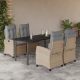 5 részes vegyes bézs polyrattan kerti étkezőgarnitúra párnákkal