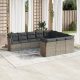 10 részes szürke polyrattan kerti ülőgarnitúra párnákkal