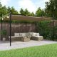 tópszínű pergola behúzható tetővel 395 x 292 x 230 cm