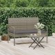 Szürke polyrattan kerti pad párnával 105 cm