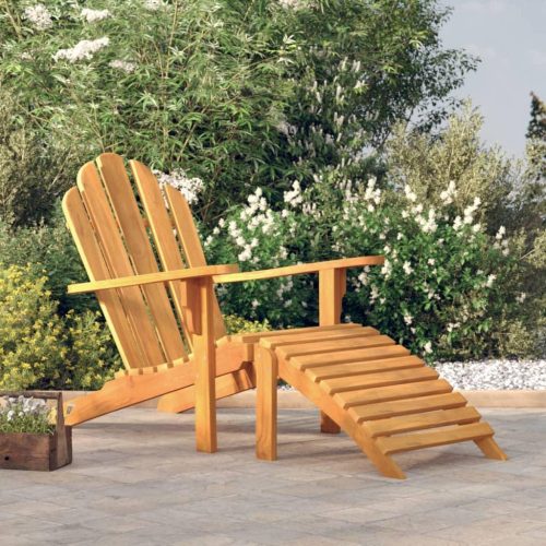 tömör tíkfa kerti adirondack szék lábtartóval