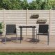 2 db fekete polyrattan kerti szék párnával 56 x 59 x 84 cm