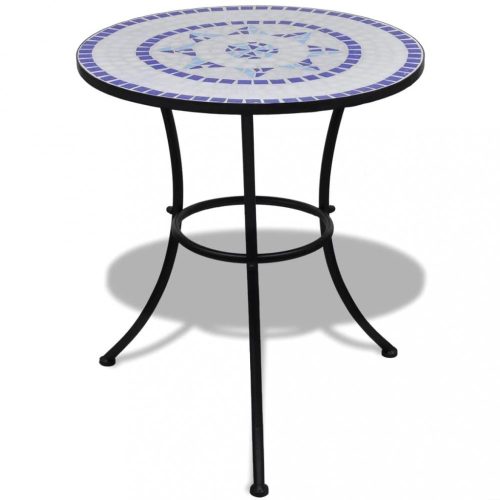kék és fehér mozaik bisztró asztal 60 cm