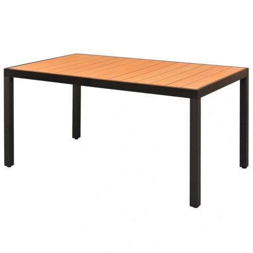 barna alumínium és WPC kerti asztal 150 x 90 x 74 cm