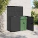Fekete rattan dupla tároló gurulós kukához 148 x 80 x 111 cm