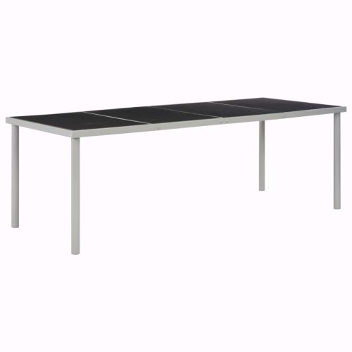 Fekete acél kerti asztal 220 x 90 x 74,5 cm