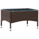 Barna polyrattan dohányzóasztal 60 x 40 x 36 cm