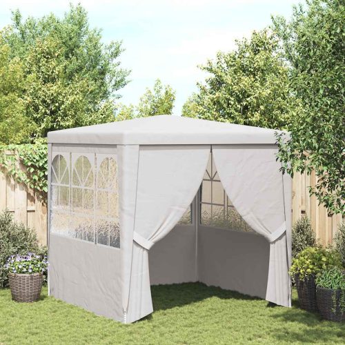 Fehér rendezvénysátor oldalfalakkal 2 x 2 m 90 g/m²