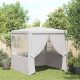 Fehér rendezvénysátor oldalfalakkal 2,5 x 2,5 m 90 g/m²