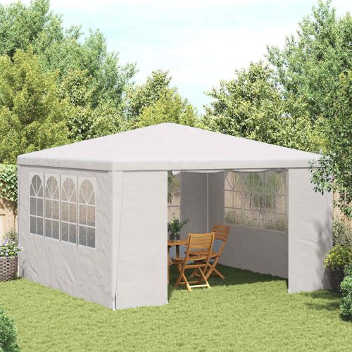 Fehér rendezvénysátor oldalfalakkal 4 x 4 m 90 g/m²