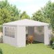 Fehér rendezvénysátor oldalfalakkal 4 x 4 m 90 g/m²