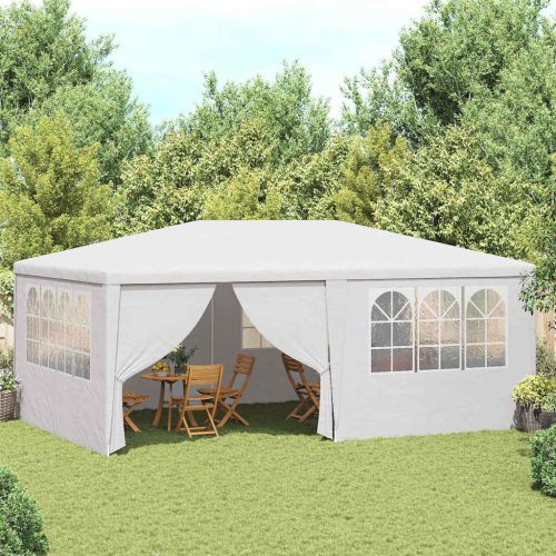 Fehér rendezvénysátor oldalfalakkal 4 x 6 m 90 g/m²