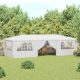Fehér rendezvénysátor oldalfalakkal 4 x 9 m 90 g/m²