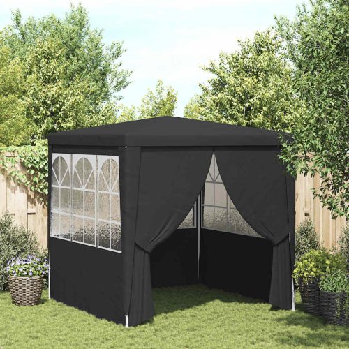 Antracitszürke rendezvénysátor oldalfalakkal 2 x 2 m 90 g/m²
