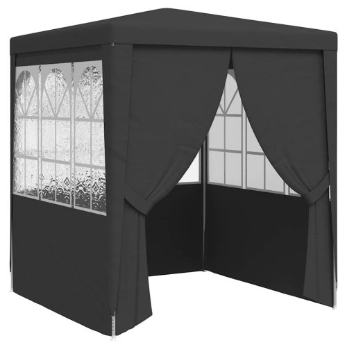 Antracitszürke rendezvénysátor oldalfalakkal 2 x 2 m 90 g/m²