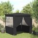 Antracitszürke rendezvénysátor oldalfalakkal 2,5x2,5 m 90 g/m²