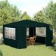 Zöld rendezvénysátor oldalfalakkal 4 x 4 m 90 g/m²