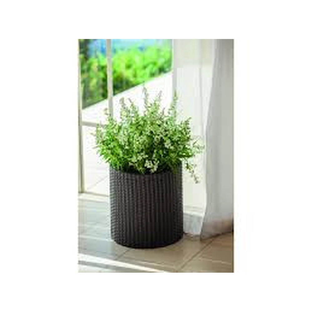 Keter S+M+L Cylinder planters műrattan kaspó szett, antracit színű