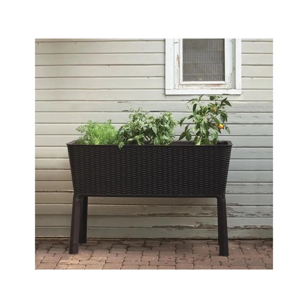 Keter Easy grow műrattan virágláda 120L, whiskey barna