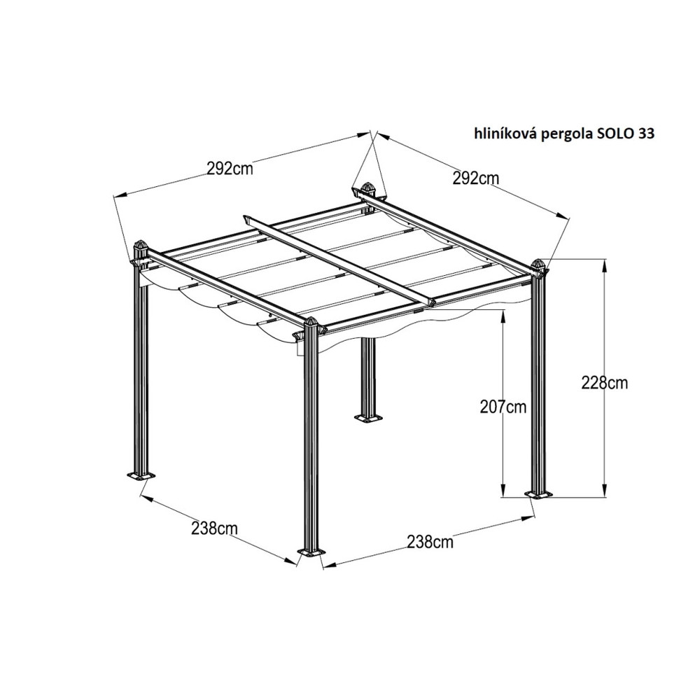 alumínium pergola LANITPLAST SOLO 33 LG2079