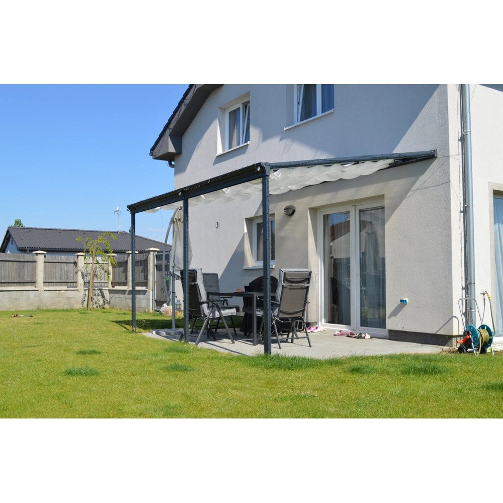 alumínium pergola LANITPLAST WALL 43 antracit + clear PC LG2123