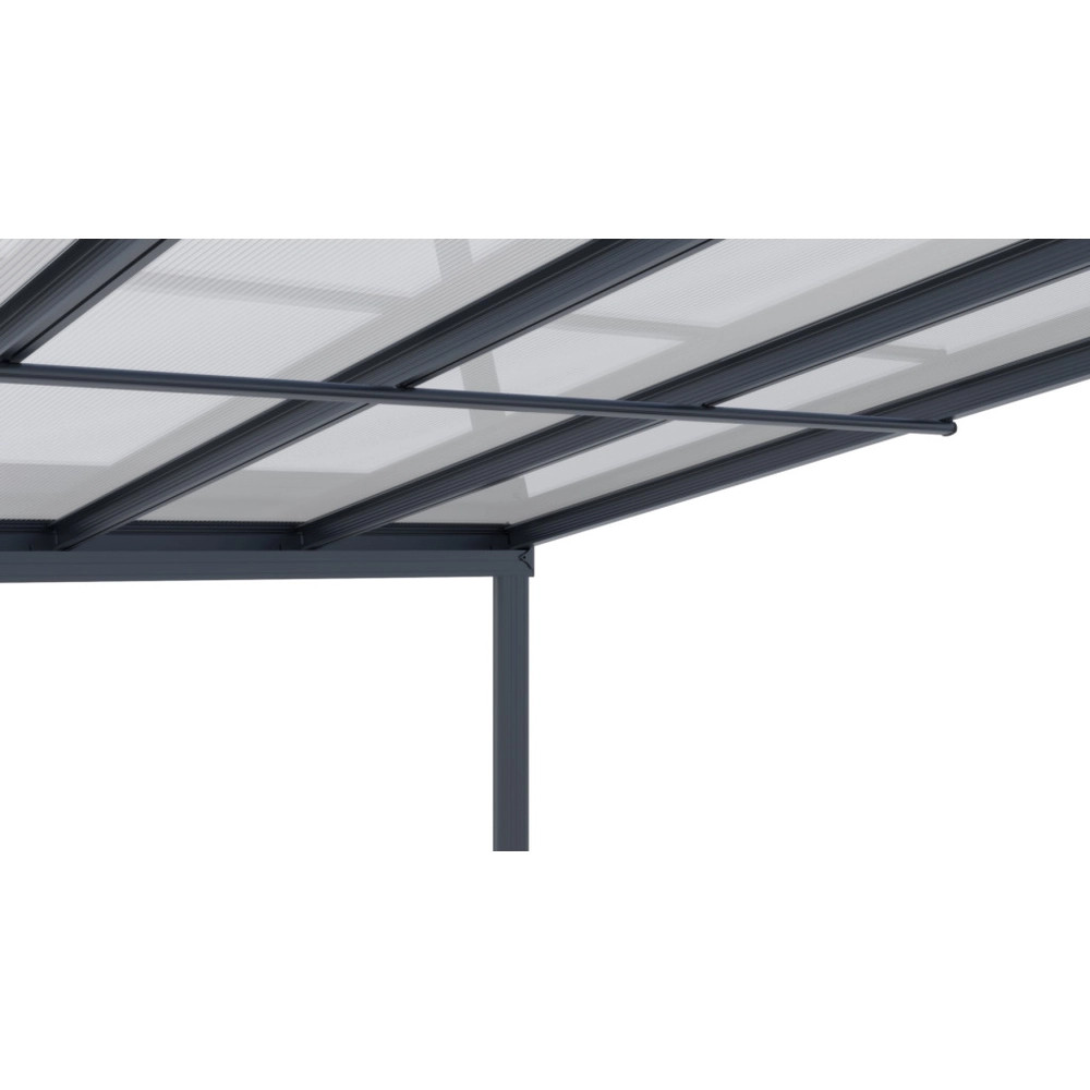 alumínium pergola LANITPLAST WALL 53 antracit + clear PC LG2129