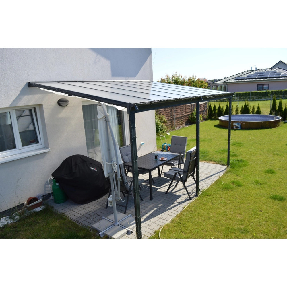 alumínium pergola LANITPLAST WALL 53 antracit + clear PC LG2129