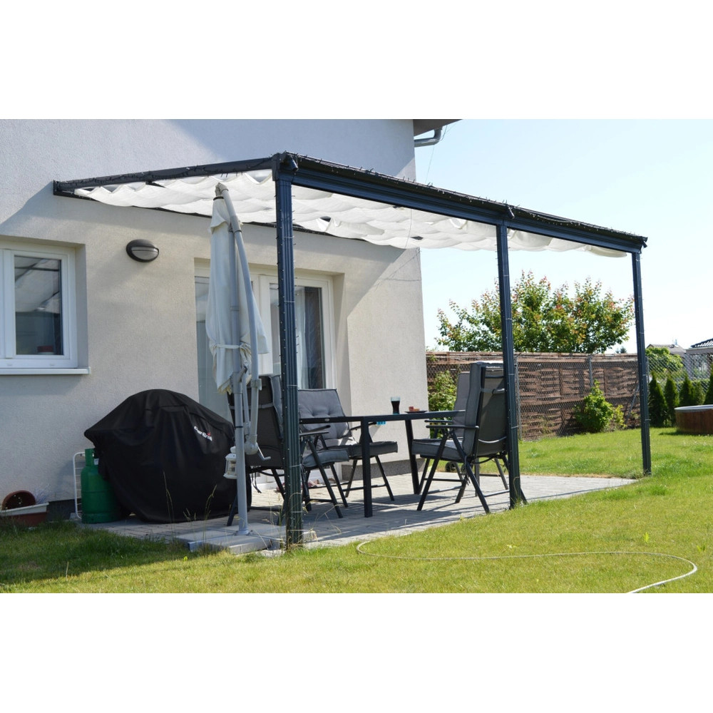 alumínium pergola LANITPLAST WALL 53 antracit + clear PC LG2129
