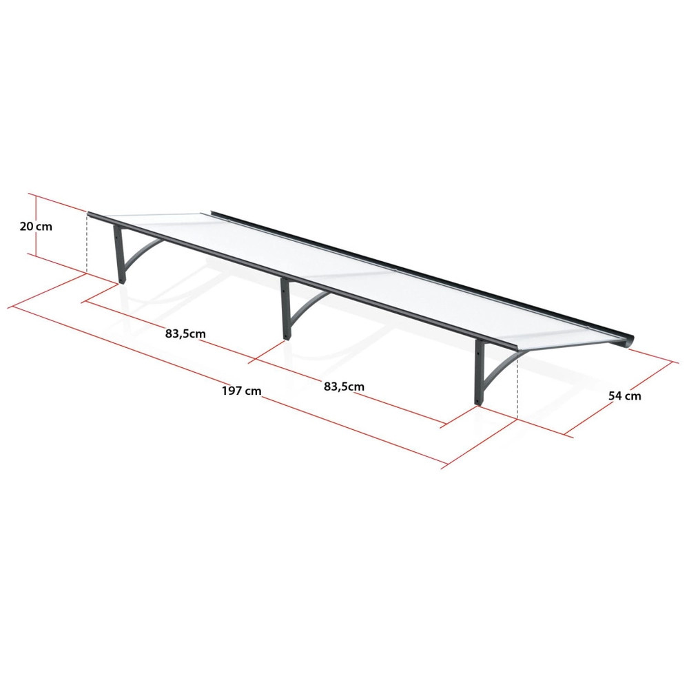 bejárati tető LANITPLAST SAMBA XL 197/54 antracit LG2763