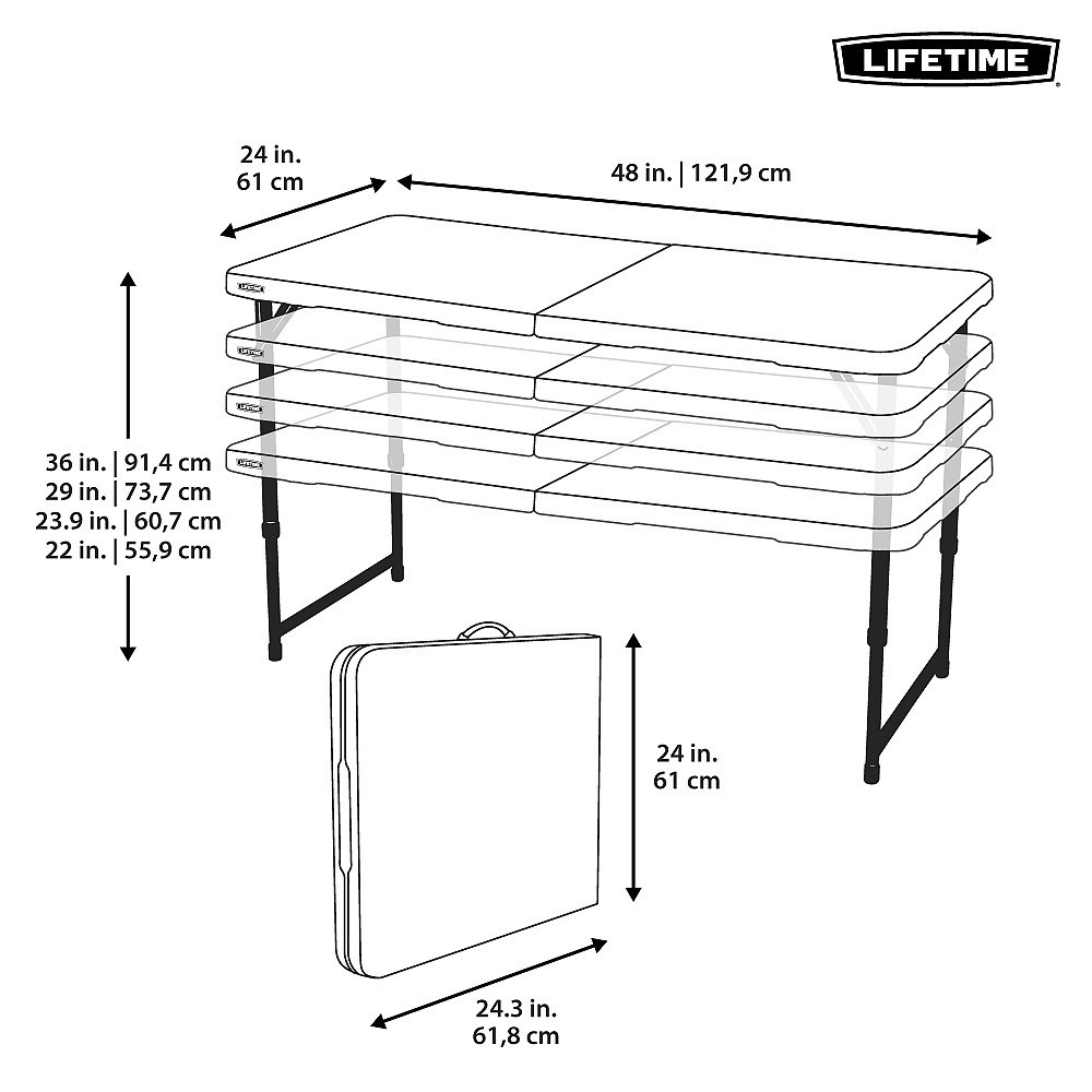 összecsukható asztal 122 cm LIFETIME 4428 LG3877